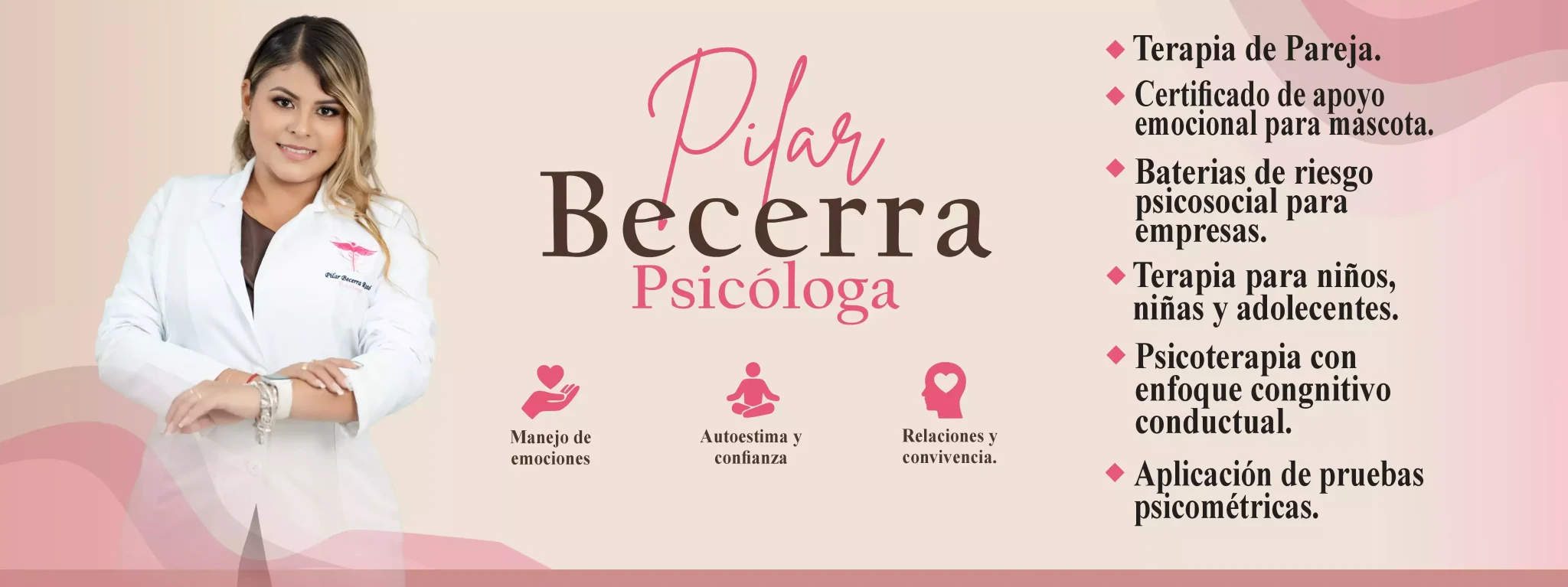 Pilar Becerra Psicóloga en Villavicencio, atención psicológica para adultos, adolescentes, niños y parejas presencial y virtual, salud mental, baterías de riesgo, servicios empresariales, certificados de asistencia emocional para mascotas.